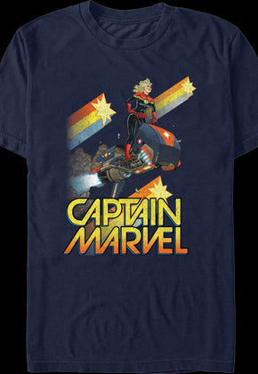 Captain Marvel Retro Stars Marvel Comics T-Shirt