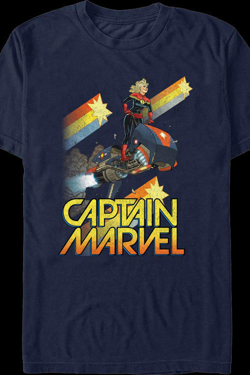 Captain Marvel Retro Stars Marvel Comics T-Shirtmain product image