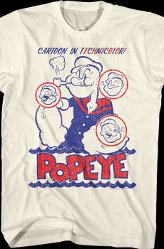 Cartoon In Technicolor Popeye T-Shirt