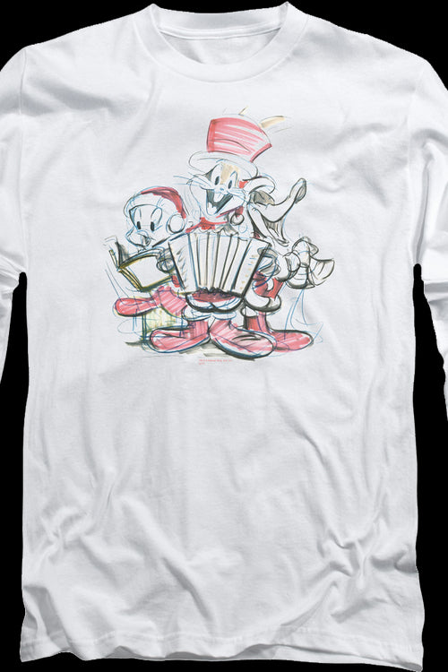 Christmas Caroling Sketch Looney Tunes Long Sleeve Shirtmain product image