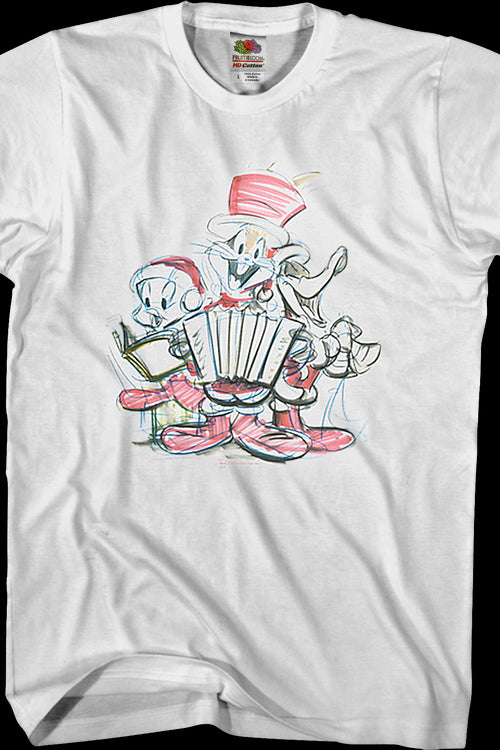 Christmas Caroling Sketch Looney Tunes T-Shirtmain product image