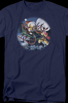 Christmas Sleigh Ride Garfield T-Shirt