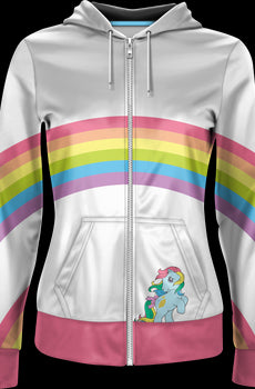 Ladies Classic Rainbow My Little Pony Zip-Up Hoodie