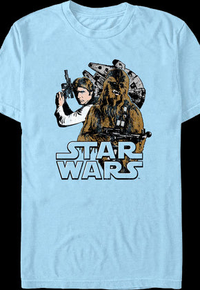 Co-Pilots Han Solo and Chewbacca Star Wars T-Shirt
