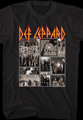 Black and White Collage Def Leppard T-Shirt