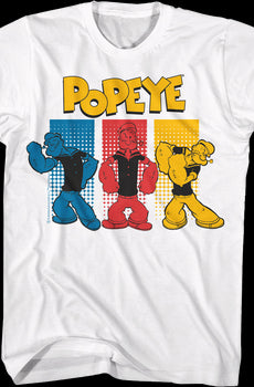 Colorful Sailor Poses Popeye T-Shirt