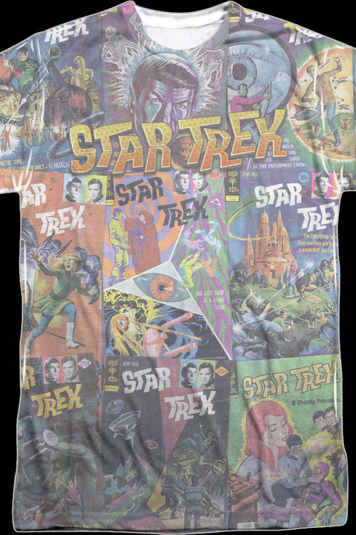 Comic Book Collage Star Trek T-Shirtmain product image