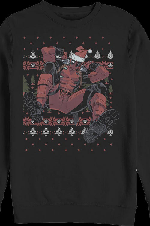 Deadpool Faux Ugly Christmas Sweater Marvel Comics Sweatshirtmain product image