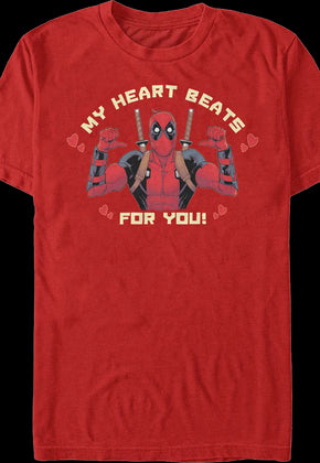 Deadpool My Heart Beats For You Marvel Comics T-Shirt