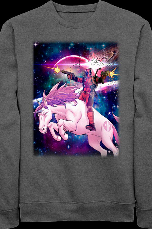 Deadpool Riding A Unicorn Marvel Comics Sweatshirtmain product image