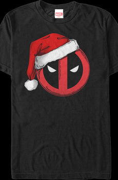 Deadpool Santa Claus Hat Marvel Comics T-Shirt
