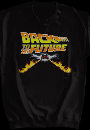 Delorean Fire Tracks Back To The Future Sweatshirt