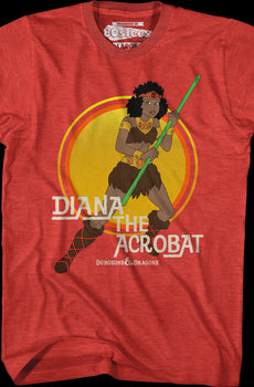 Diana The Acrobat Retro Circle Dungeons & Dragons T-Shirt