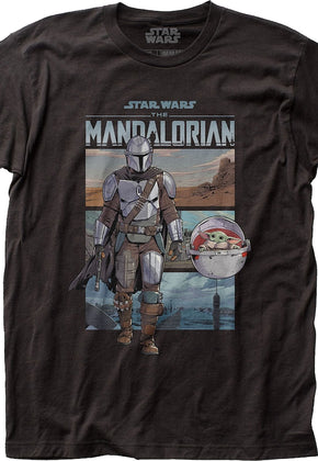 Din Djarin And Child Illustration The Mandalorian Star Wars T-Shirt