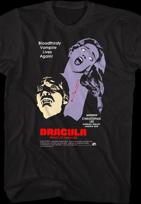 Dracula Prince Of Darkness Graphic Poster Hammer Films T-Shirt