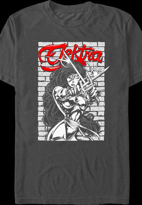 Elektra Brick Wall Pose Marvel Comics T-Shirt