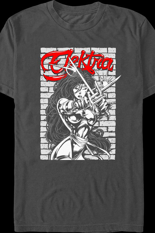 Elektra Brick Wall Pose Marvel Comics T-Shirtmain product image