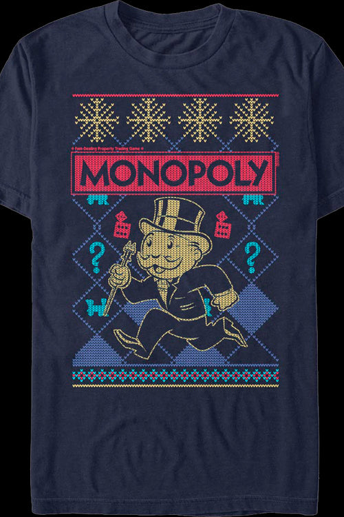 Faux Ugly Christmas Sweater Monopoly T-Shirtmain product image