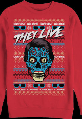 Faux Ugly Christmas Sweater They Live Sweatshirt