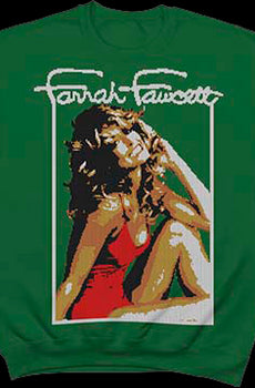 Faux Ugly Knit Farrah Fawcett Christmas Sweatshirt