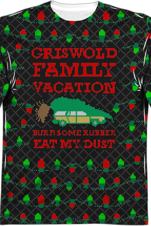 Faux Ugly Sweater Christmas Vacation Long Sleeve Teemain product image