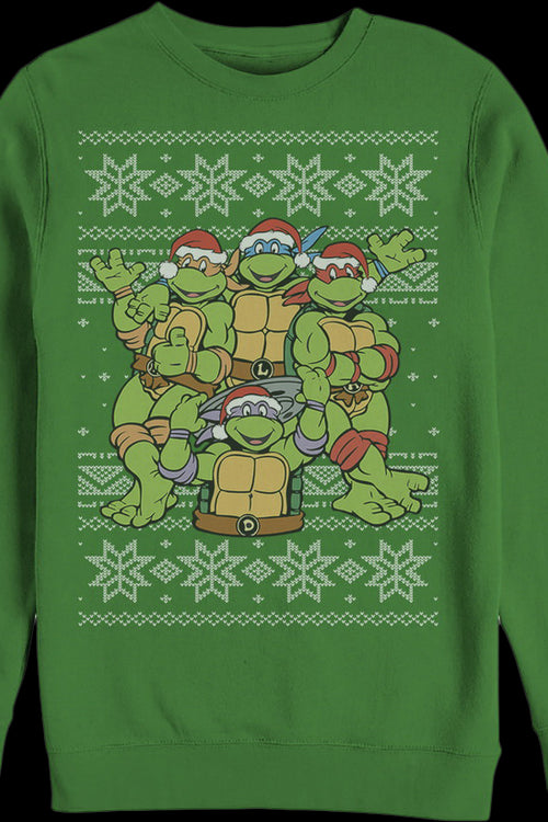 Faux Ugly Teenage Mutant Ninja Turtles Christmas Sweatermain product image