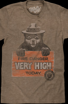 Fire Danger Very High Today Smokey Bear T-Shirt