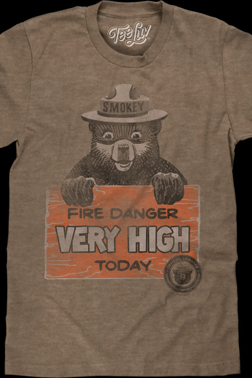 Fire Danger Very High Today Smokey Bear T-Shirtmain product image