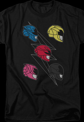 Five Helmets Mighty Morphin Power Rangers T-Shirt