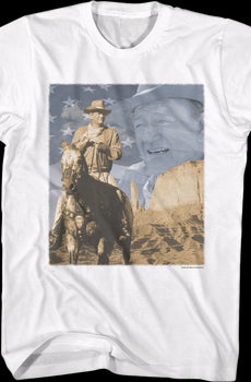 Flag Collage John Wayne T-Shirt