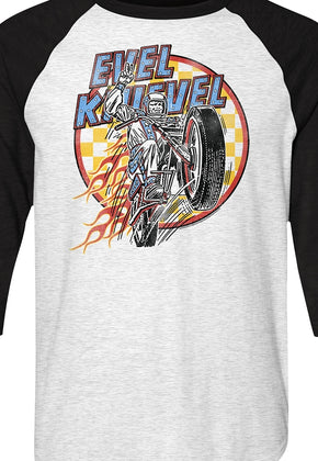 Flames Evel Knievel Raglan Baseball Shirt