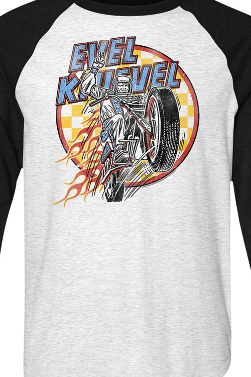 Flames Evel Knievel Raglan Baseball Shirtmain product image