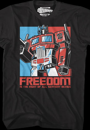 Freedom Is The Right Of All Sentient Beings Transformers T-Shirt