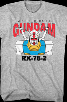 Gray Heather Earth Federation Gundam T-Shirt