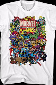 Greatest Characters Collage Marvel Comics T-Shirt