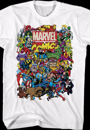 Greatest Characters Collage Marvel Comics T-Shirt