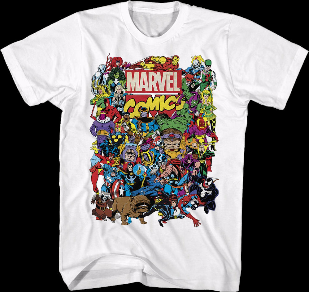 Greatest Characters Collage Marvel Comics T-Shirt
