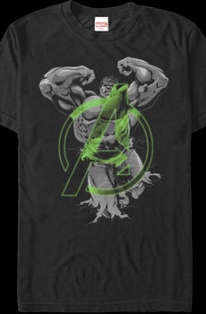 Green Avengers Logo Incredible Hulk T-Shirt