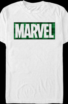 Green Plaid Logo Marvel Comics T-Shirt