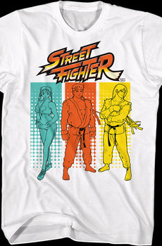 Halftone Rectangles Street Fighter T-Shirt