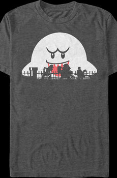 Halloween Boo Ghost And Silhouettes Super Mario Bros. T-Shirt