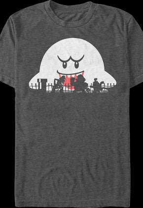 Halloween Boo Ghost And Silhouettes Super Mario Bros. T-Shirt