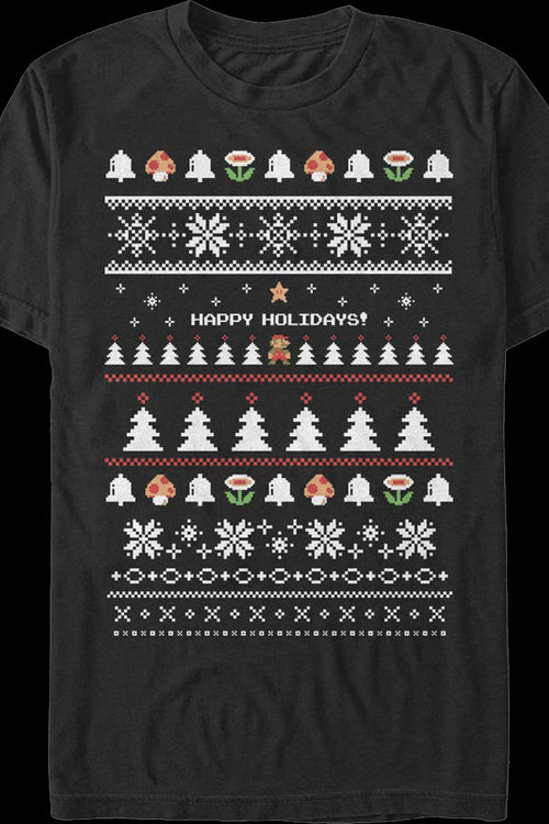 Happy Holidays Faux Ugly Xmas Sweater Super Mario Bros. T-Shirtmain product image