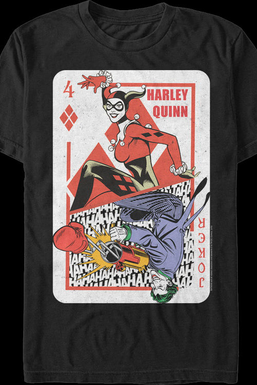 Harley Quinn and Joker Playing Card DC Comics T-Shirtmain product image