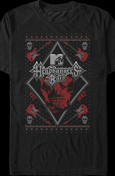 Headbangers Ball Faux Ugly Christmas Sweater MTV T-Shirt