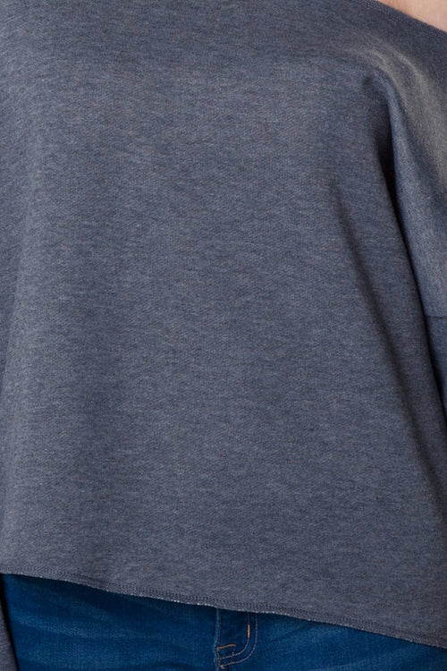 Heathered Gray Cut Off Sweatshirtmain product image