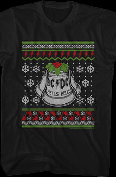 Hells Bells Faux Ugly Christmas Sweater ACDC T-Shirt