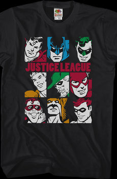 Hero Faces Justice League T-Shirt