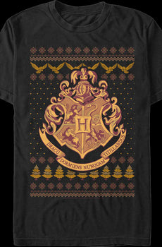 Hogwarts Faux Ugly Christmas Sweater Harry Potter T-Shirt