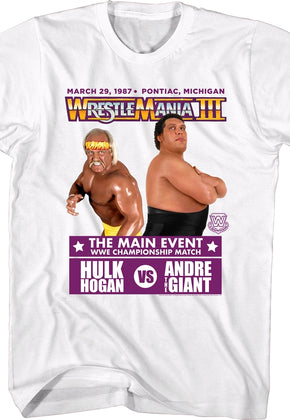 Hulk Hogan vs Andre The Giant WrestleMania III T-Shirt